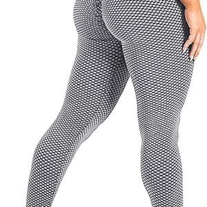 Scrunch  Leggings for Women, Lifting Workout Gym Yoga Pants Jacquard White&Gray